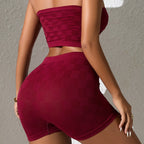 Conjunto Feminino Verão - Top Tomara que Caia + Shorts Conforto